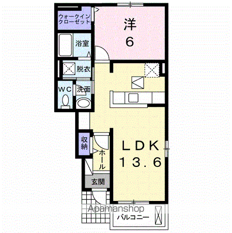 ベントルナータ(1LDK/1階)の間取り写真