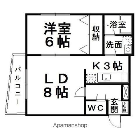 ピアソンラピュタ(1LDK/1階)の間取り写真