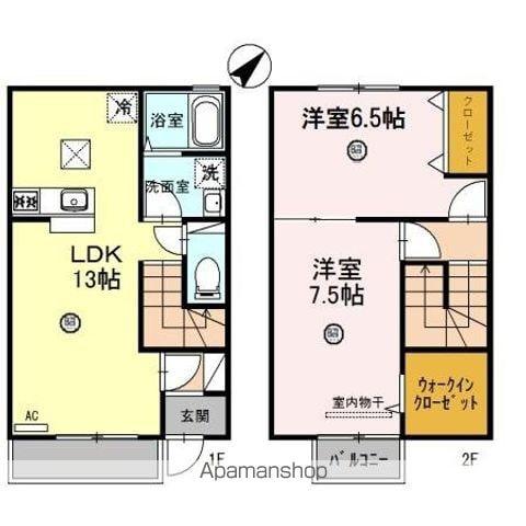 レストヴィラージュ　Ａ棟(2LDK)の間取り写真