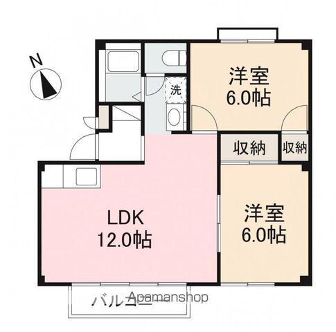 フォブール屋島A(2LDK/2階)の間取り写真