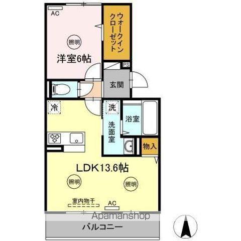 メゾン勝賀(1LDK/2階)の間取り写真