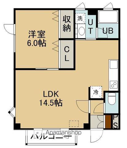 SKマンション(1LDK/3階)の間取り写真