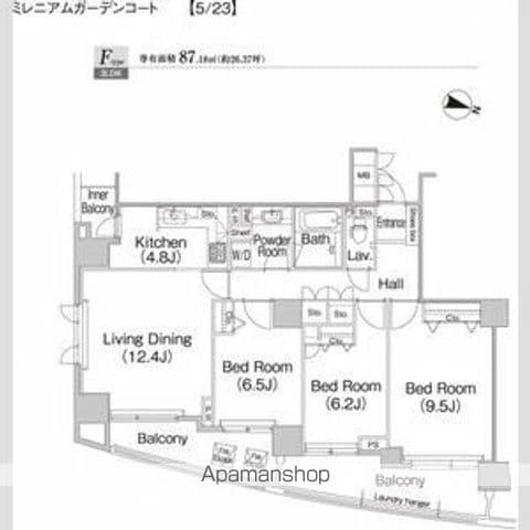 ミレニアムガーデンコート(3LDK/4階)の間取り写真