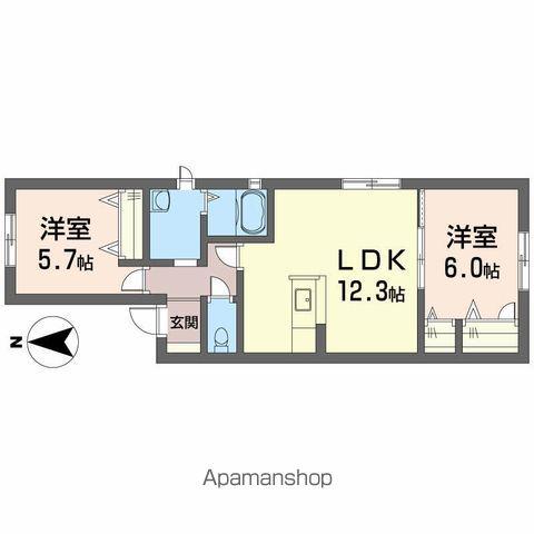 ステージラフィネⅠ(2LDK/1階)の間取り写真