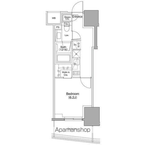 ザ・パークハビオ本郷菊坂(1K/3階)の間取り写真