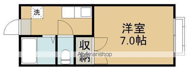 ハイツ晴耕苑(1K/2階)の間取り写真