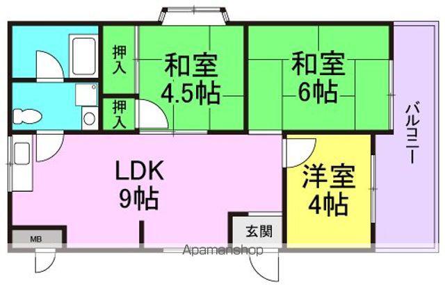 サンハイツホリウチ(3LDK/3階)の間取り写真
