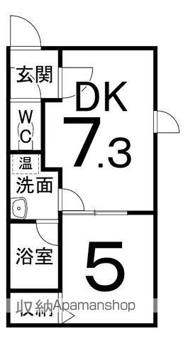 エステートINピース(1DK/1階)の間取り写真