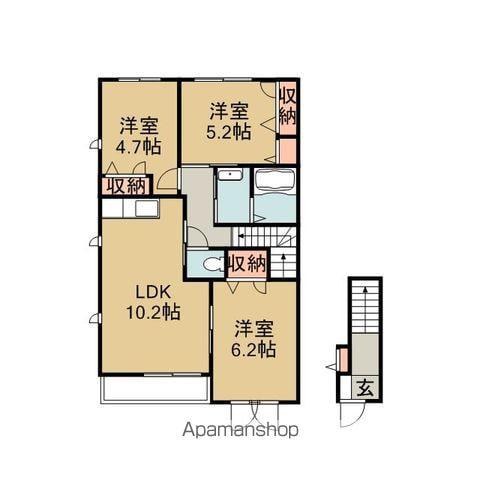 ベガ&アルタイル(3LDK/2階)の間取り写真