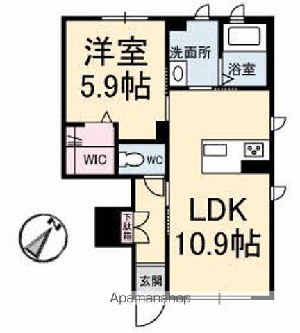コンフォーティア引野(1LDK/1階)の間取り写真