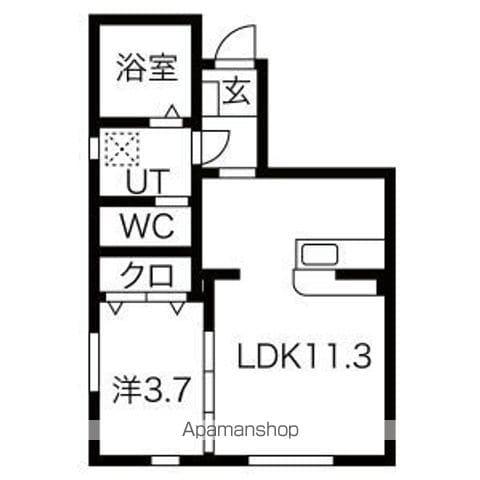シャルマン・寒河江(1LDK/1階)の間取り写真