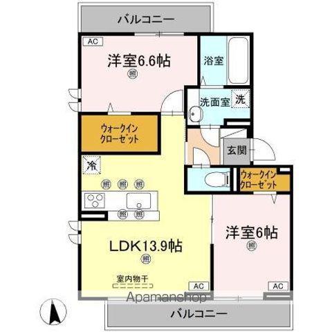 コルコバード(2LDK/2階)の間取り写真