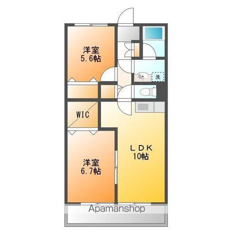 アリコ・ヴェール(2LDK/1階)の間取り写真