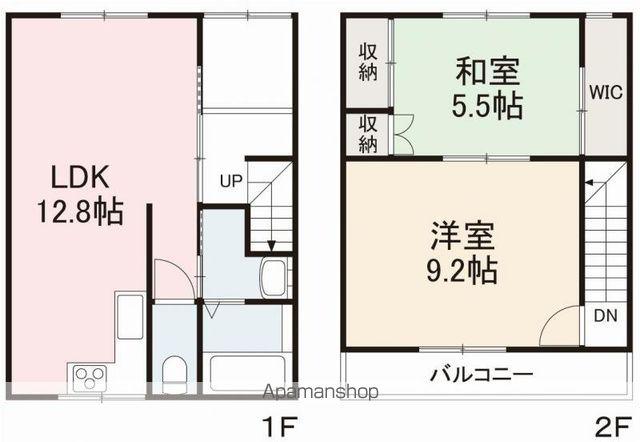 高徳線 昭和町駅(香川) 徒歩7分 2階建 築31年(2LDK)の間取り写真