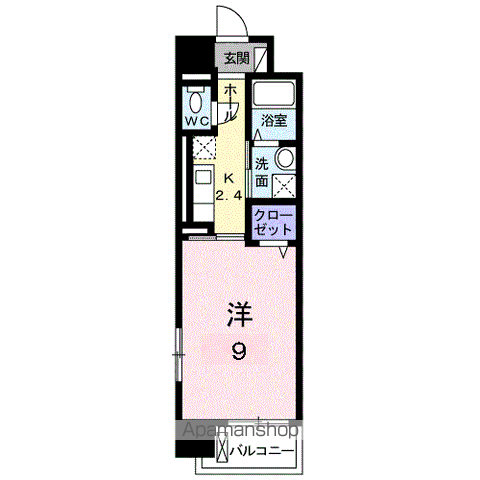 ウェーブⅡ(1K/4階)の間取り写真