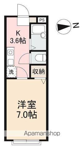 サイエンスアパートメント(1K/2階)の間取り写真