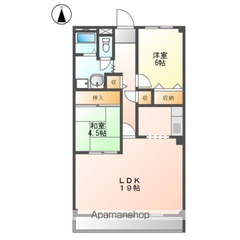 スカイヒルズ新道出(2LDK/1階)の間取り写真