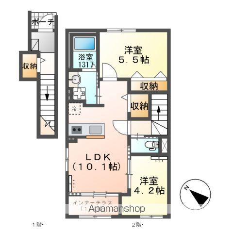 ベルウッド Ⅲ(2LDK/2階)の間取り写真