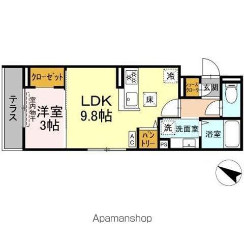 セルメイユール(1LDK/1階)の間取り写真