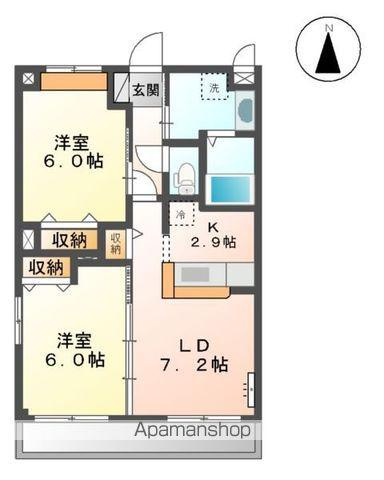 ディアコートM 3(2LDK/2階)の間取り写真