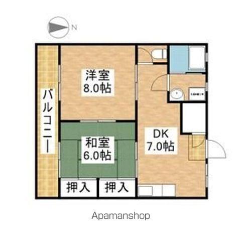 エクセル羽黒(2DK/1階)の間取り写真