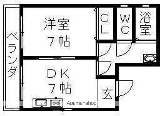 アデランテ(1DK/4階)の間取り写真