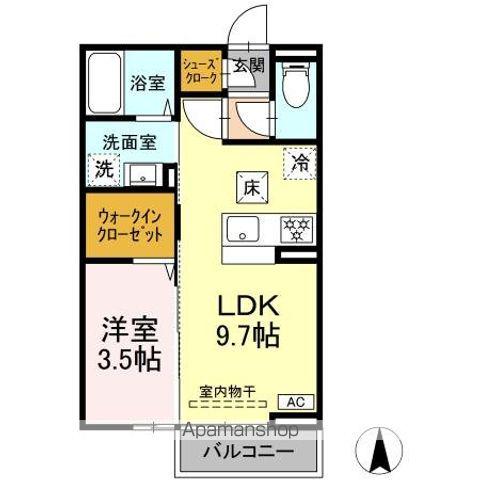 ネオ・アコール(1LDK/1階)の間取り写真