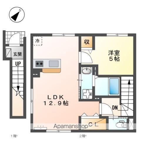 アルカディア(1LDK/2階)の間取り写真