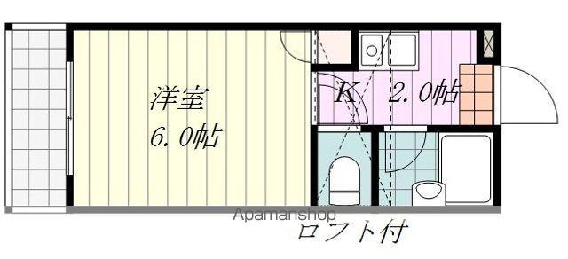 アップルハウス宮西(1K/2階)の間取り写真