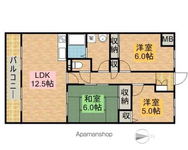 サニーヒルズ佐鳴台(3LDK/3階)の間取り写真