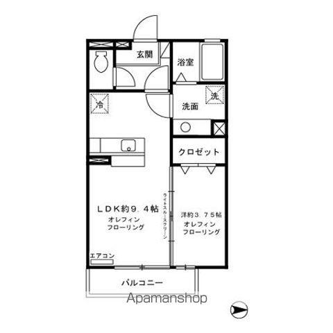 BRICK HOUSE(1LDK/1階)の間取り写真