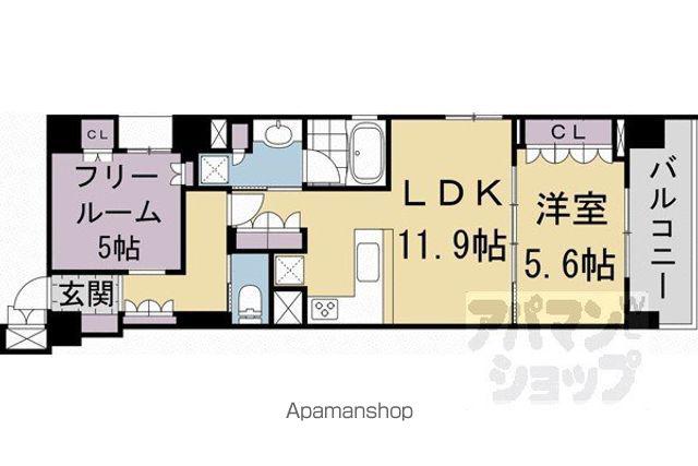 リーガル京都堀川中立売II(1SLDK/6階)の間取り写真