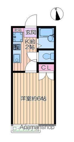 アヴニールA(1K/1階)の間取り写真