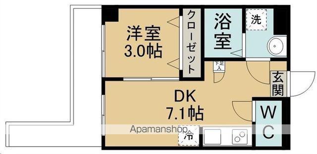 TERASU仙台(1DK/1階)の間取り写真