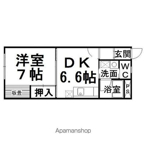 スリーエーマンション3(1DK/1階)の間取り写真