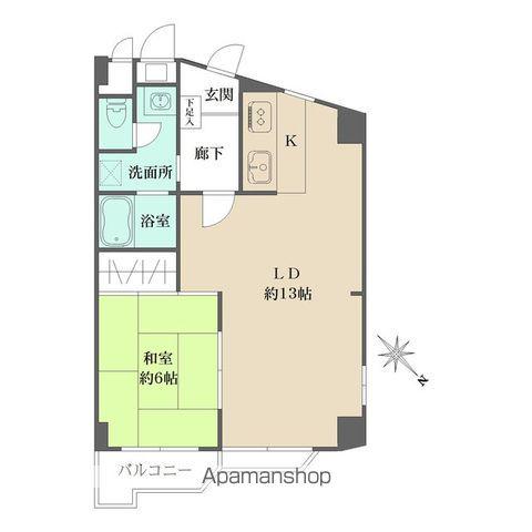 日興初台スカイマンション(1LDK/6階)の間取り写真