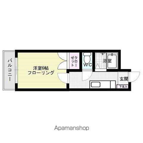 JOYハウス多の津(1K/4階)の間取り写真