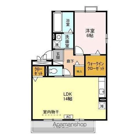 ロジュマンマエバラDEF(1LDK/3階)の間取り写真