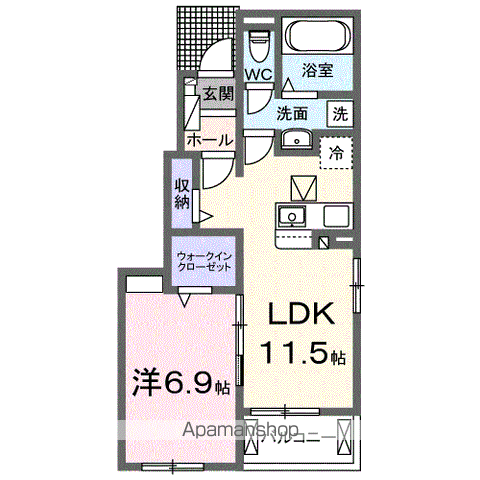 サンリットプレイス(1LDK/1階)の間取り写真