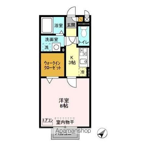 リトルアイランド(1K/2階)の間取り写真