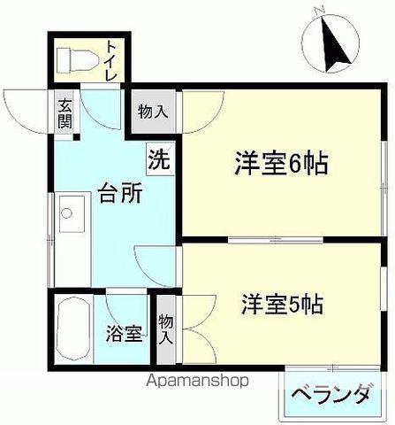 ハイツ羽生田(2K/1階)の間取り写真