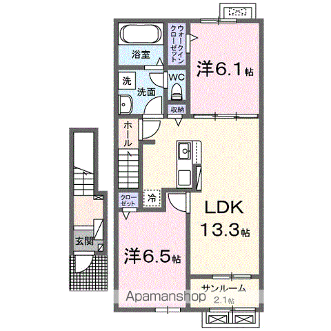 アクティフ Ⅱ(2LDK/2階)の間取り写真