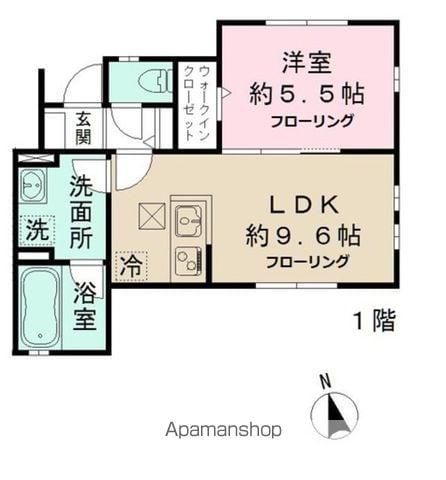 メープルガーデン(1LDK/1階)の間取り写真