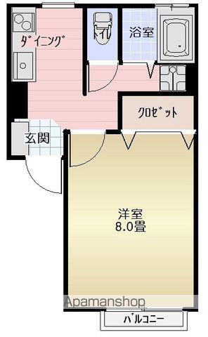 セジュールピュア(1K/2階)の間取り写真