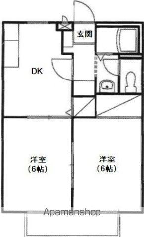 ラ・ヴィナス椿(2DK/2階)の間取り写真
