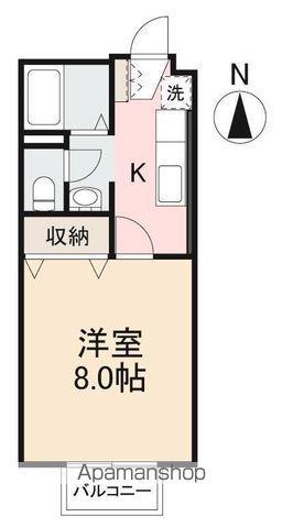 シルク林Ⅲ(1K/2階)の間取り写真