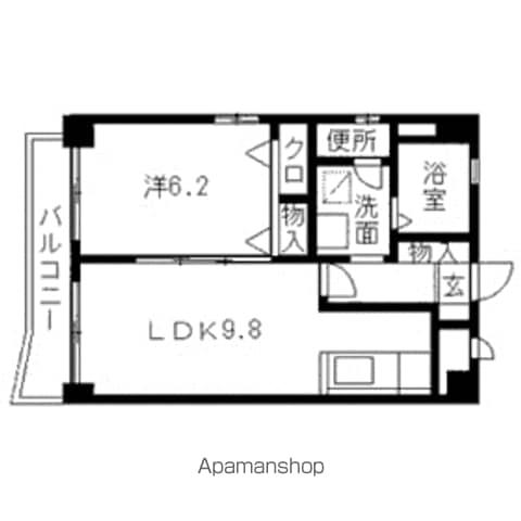 グランモール秋山(1LDK/6階)の間取り写真