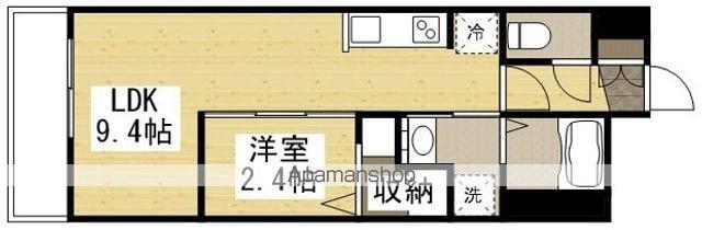 月光 岡山旭東町(1LDK/1階)の間取り写真