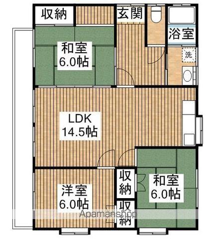 鹿児島県鹿屋市 1階建 築33年(3LDK)の間取り写真