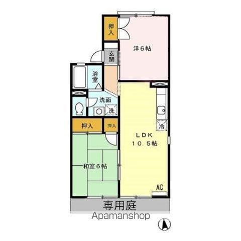 アムールビブレC棟(2LDK/1階)の間取り写真